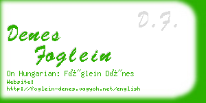 denes foglein business card